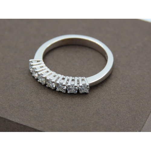 183 - Seven Stone Ladies Diamond Ring Mounted on 18 Carat White Gold Attractively Detailed Good High Colou... 