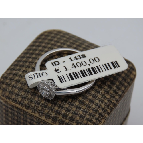 184 - Pave Set Ladies Diamond Ring Mounted on 18 Carat White Gold Band Ring Size M and a Half