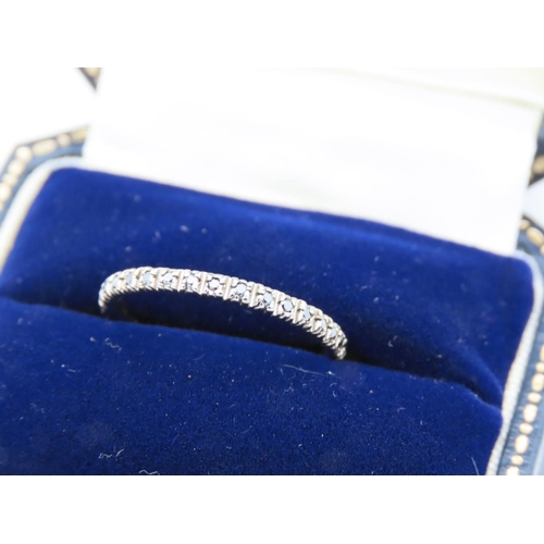 185 - Black Diamond Set 18 Carat White Gold Eternity Ring Size L and a Half