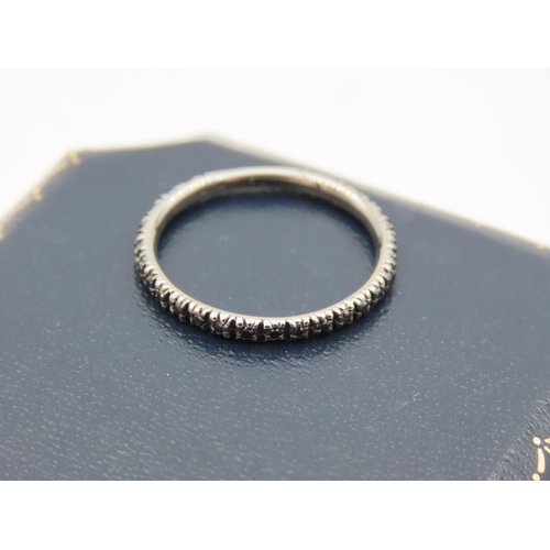 185 - Black Diamond Set 18 Carat White Gold Eternity Ring Size L and a Half