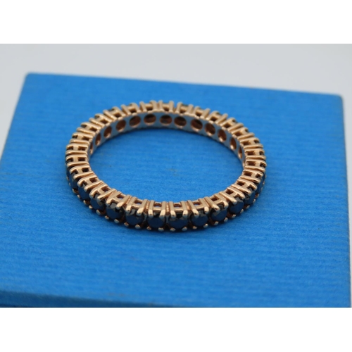 186 - 18 Carat Yellow Gold Set Black Diamond Ladies Eternity Ring Size L and a Half Approximately 2 Carat ... 