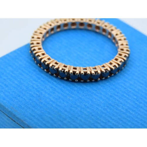 186 - 18 Carat Yellow Gold Set Black Diamond Ladies Eternity Ring Size L and a Half Approximately 2 Carat ... 