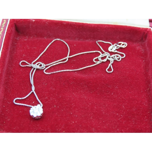 188 - Ladies Diamond Set Pendant Necklace 18 Carat Gold Mounted Set on Further 18 Carat Gold Chain