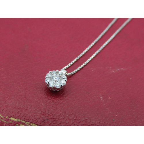 188 - Ladies Diamond Set Pendant Necklace 18 Carat Gold Mounted Set on Further 18 Carat Gold Chain