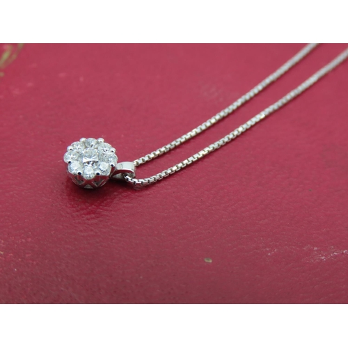 188 - Ladies Diamond Set Pendant Necklace 18 Carat Gold Mounted Set on Further 18 Carat Gold Chain