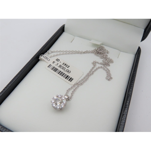 189 - Magic Solitaire Diamond Pendant Necklace Mounted on 18 Carat White Gold with Further Set on 18 Carat... 