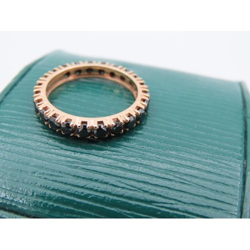 190 - Black Diamond Set 18 Carat Yellow Gold Ladies Eternity Ring Diamonds Approximately 1.8 Carats Ring S... 