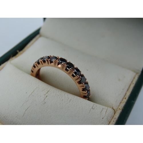 190 - Black Diamond Set 18 Carat Yellow Gold Ladies Eternity Ring Diamonds Approximately 1.8 Carats Ring S... 