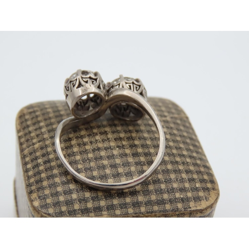 202 - Twin Set Moy et Toi Ladies Diamond Ring Antique Diamonds Approximately 1.2 Carat Mounted on 18 Carat... 