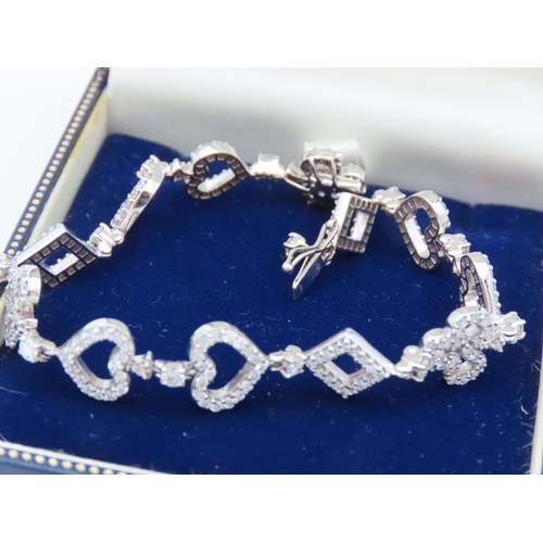 203 - Diamond Set Articulated Form Ladies Bracelet Mounted on 18 Carat White Gold Diamonds of Good Colour ... 