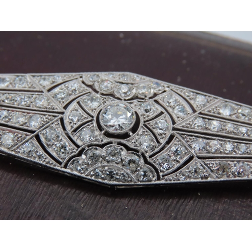 206 - Ladies Diamond Brooch of Attractive Design Total Diamond Weight  Approximately 5.2 Carats Mounted on... 