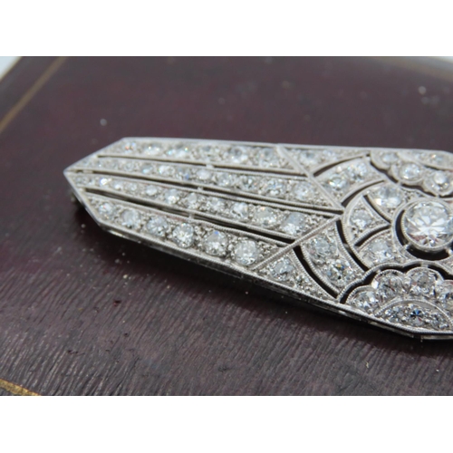 206 - Ladies Diamond Brooch of Attractive Design Total Diamond Weight  Approximately 5.2 Carats Mounted on... 