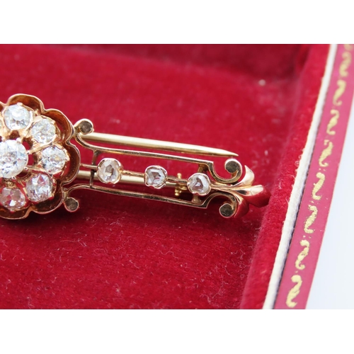 214 - Ladies Diamond Set 18 Carat Yellow Gold Brooch of Attractive Form