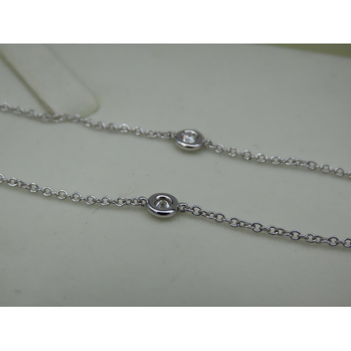 223 - 18 Carat White Gold Tiffany Design Diamond Set Ladies Necklace 45cm Long