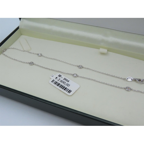 223 - 18 Carat White Gold Tiffany Design Diamond Set Ladies Necklace 45cm Long