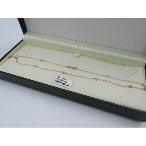 224 - Tiffany Design 18 Carat Yellow Gold Diamond Set Necklace 45cm Long