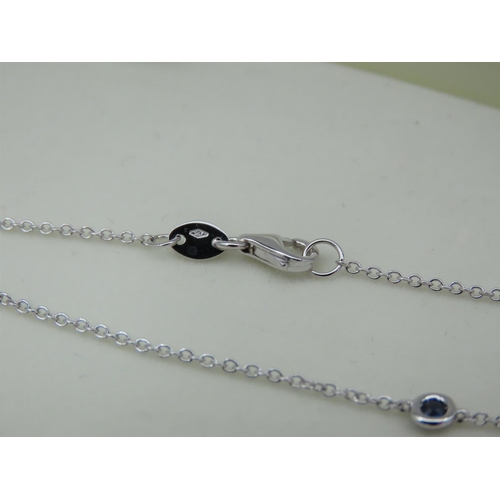 227 - 18 Carat White Gold Tiffany Design Diamond and Sapphire Set Ladies Necklace 45cm Long