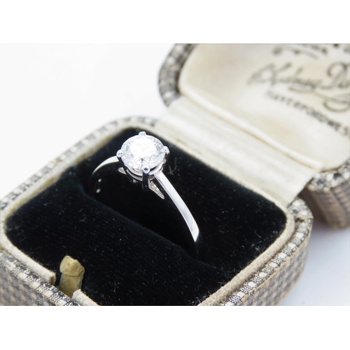 232 - 18 Carat White Gold Solitaire Diamond Ring Diamond Approximately 0.75 Carat of High Colour Ring Size... 