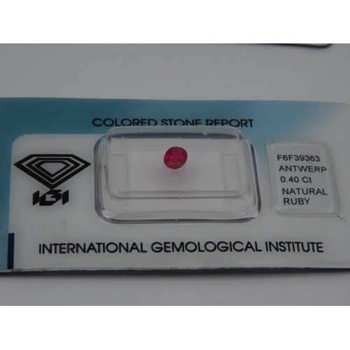 248 - Six Various Rubies and Emeralds with International Gemmological Institute Certificates Encapsulated