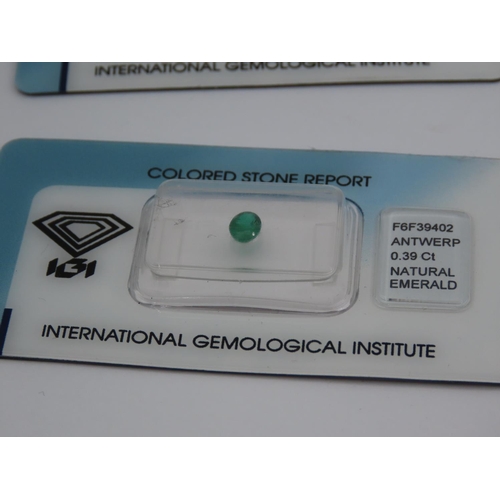 248 - Six Various Rubies and Emeralds with International Gemmological Institute Certificates Encapsulated