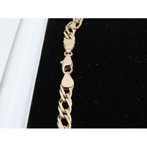 28 - 9 Carat Yellow Gold Flat Link Ladies Necklace Approximately 30 Inches Long