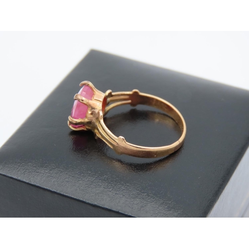 384 - Ruby Centre Stone Ladies Ring Mounted on 18 Carat Gold Band Ruby Measures Approximately 8mm Diameter... 