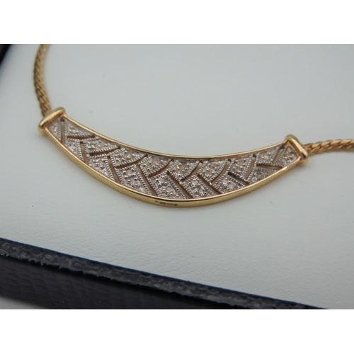 389 - 9 Carat Yellow Gold Diamond Decorated Ladies Necklace