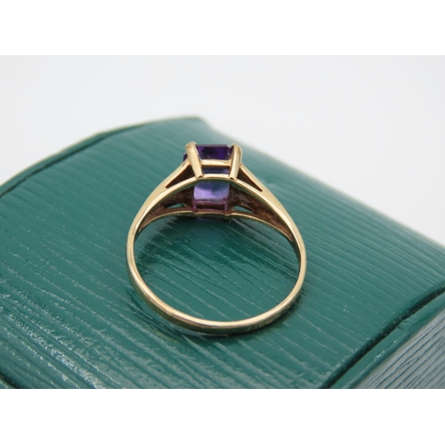 399 - 9 Carat Yellow Gold Amethyst and Diamond Ladies Ring Ring Size O