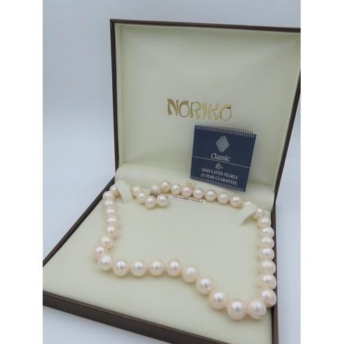 4 - Simulated Pearl Ladies Necklace with Silver Clasp Contained within Original Presentation Box