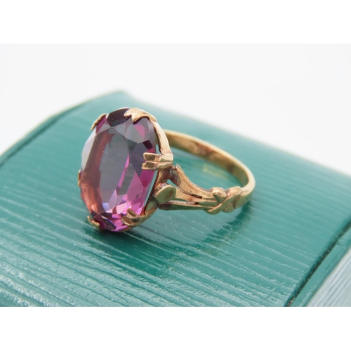 402 - 9 Carat Gold Fancy Gemstone Cushion Cut Ladies Ring Size N and a Half