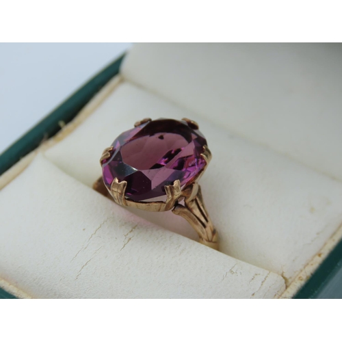 402 - 9 Carat Gold Fancy Gemstone Cushion Cut Ladies Ring Size N and a Half