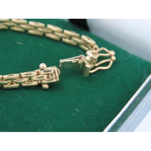 404 - Diamond Ladies Bracelet Articulated Form Mounted on 9 Carat Yellow Gold 19cm Long