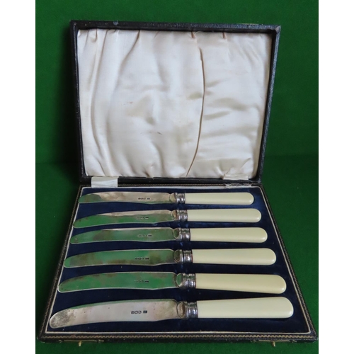 420 - Cased Set of Six Butter Knives Hallmarked 1931 Maker William Needham