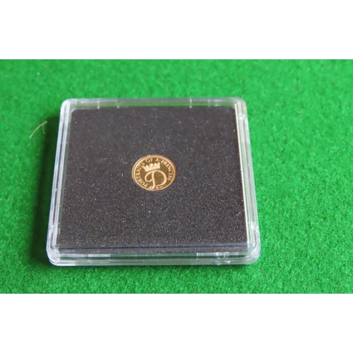 435 - Princess Diana Gold Commemorative Coin Dated 2015 Diameter 11mm Proof 11 Carat Gold Encapsulated Min... 