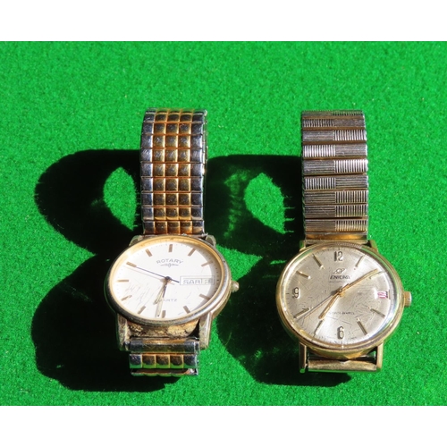 442 - Two Gentleman's Wristwatches Rotary and Enicar Date Apertures to Both