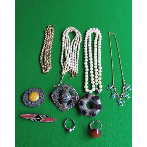 443 - Collection of Various Vintage Costume Jewellery Some Silver Content Quantity As Photographed