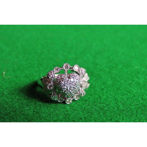 444 - Ladies Diamond Ring Mounted on 18 Carat White Gold Ring Size M and a Half Approximately Attractive H... 