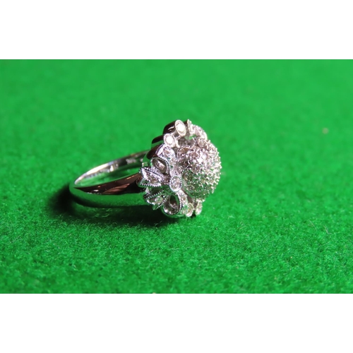 444 - Ladies Diamond Ring Mounted on 18 Carat White Gold Ring Size M and a Half Approximately Attractive H... 