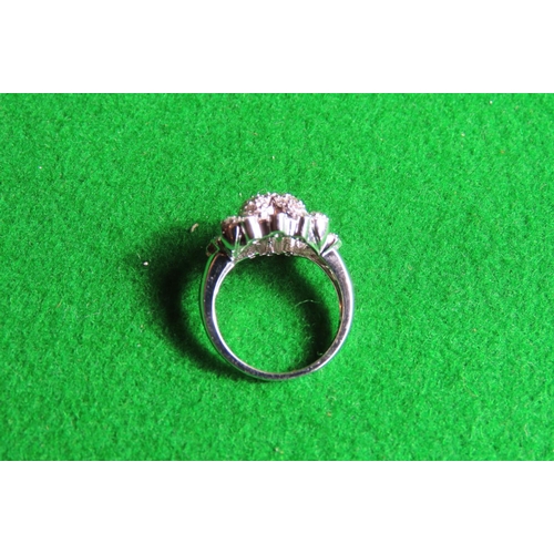 444 - Ladies Diamond Ring Mounted on 18 Carat White Gold Ring Size M and a Half Approximately Attractive H... 