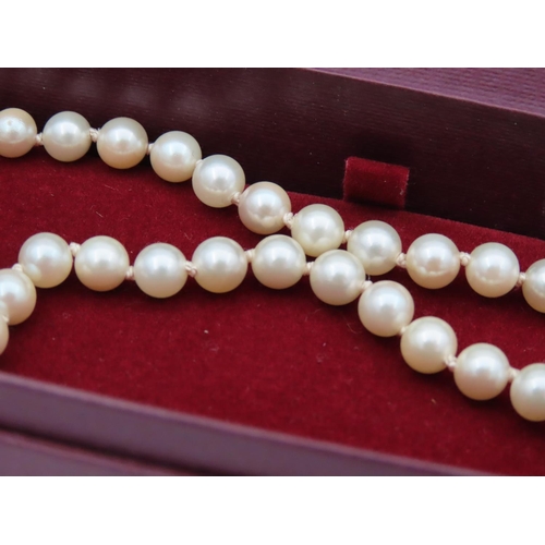 45 - Ladies Pearl Necklace with CZ and Costume Gemstones Attractively Detailed