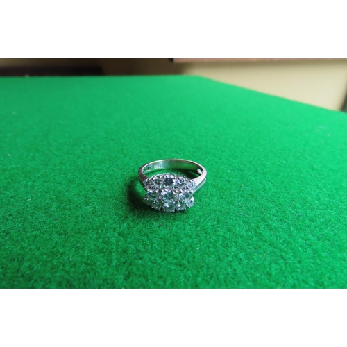 451 - 18 Carat White Gold Mounted Ladies Diamond Ring Size M and a Half Stones of High Clear Colour