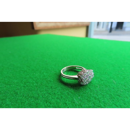 451 - 18 Carat White Gold Mounted Ladies Diamond Ring Size M and a Half Stones of High Clear Colour