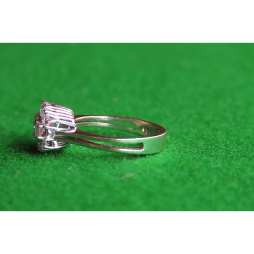 451 - 18 Carat White Gold Mounted Ladies Diamond Ring Size M and a Half Stones of High Clear Colour