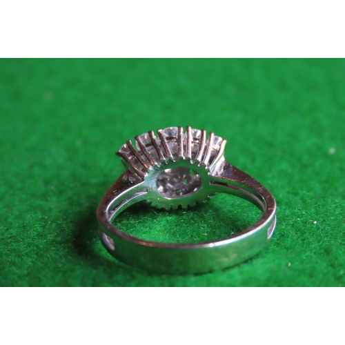 451 - 18 Carat White Gold Mounted Ladies Diamond Ring Size M and a Half Stones of High Clear Colour