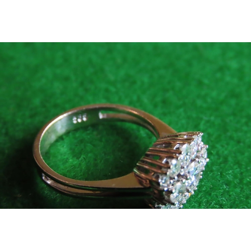 451 - 18 Carat White Gold Mounted Ladies Diamond Ring Size M and a Half Stones of High Clear Colour