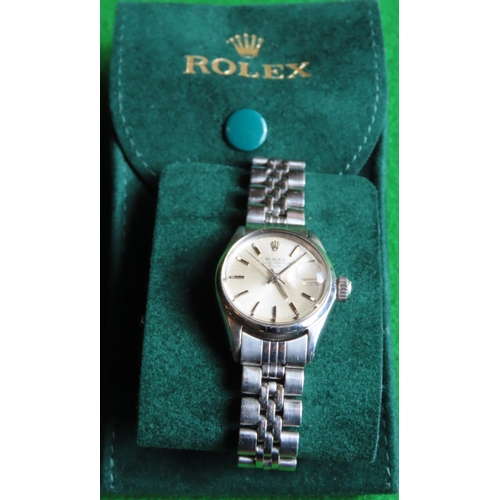 454 - Rolex Oyster Perpetual Lady-Datejust  Wristwatch with Working Order with Original Suede Lined Rolex ... 