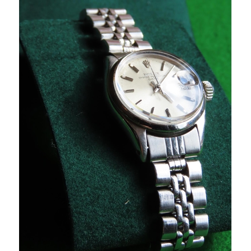 454 - Rolex Oyster Perpetual Lady-Datejust  Wristwatch with Working Order with Original Suede Lined Rolex ... 