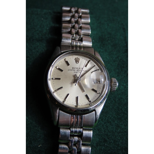 454 - Rolex Oyster Perpetual Lady-Datejust  Wristwatch with Working Order with Original Suede Lined Rolex ... 