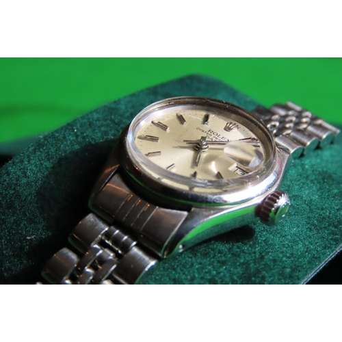 454 - Rolex Oyster Perpetual Lady-Datejust  Wristwatch with Working Order with Original Suede Lined Rolex ... 