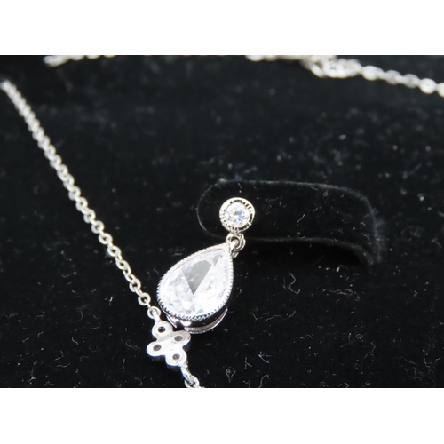 46 - Ladies Silver Mounted Gemstone Necklace with Matching Pair of Earrings Contained within Original Pre... 